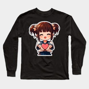 Do Good Little Japanee Girl Sailor Uniform Heart Giving Is Better Than Receiving Long Sleeve T-Shirt